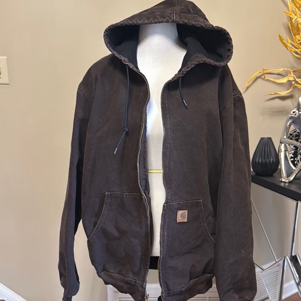 Y2K Carhartt Brown Performance Jacket with Hood Size XLT pre-owned.